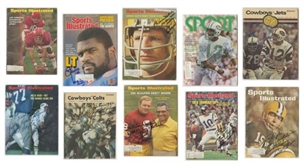 Football Publication Signed Lot Including Many Sports Illustrated Magazines